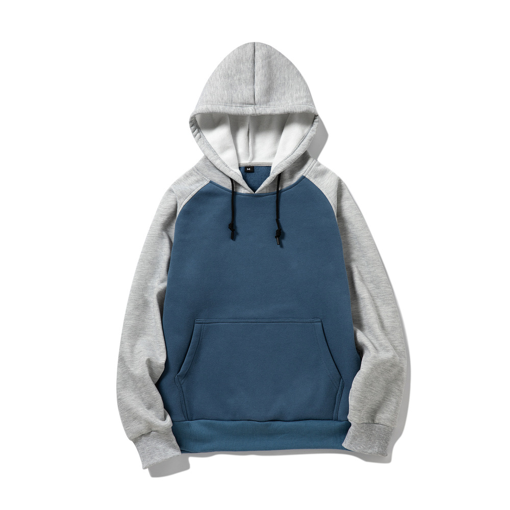 GorgeousBen Autumn Winter New Arrival Men's Color Block Fleece Hoodie | American Streetwear Style Hooded Casual Sweatshirt