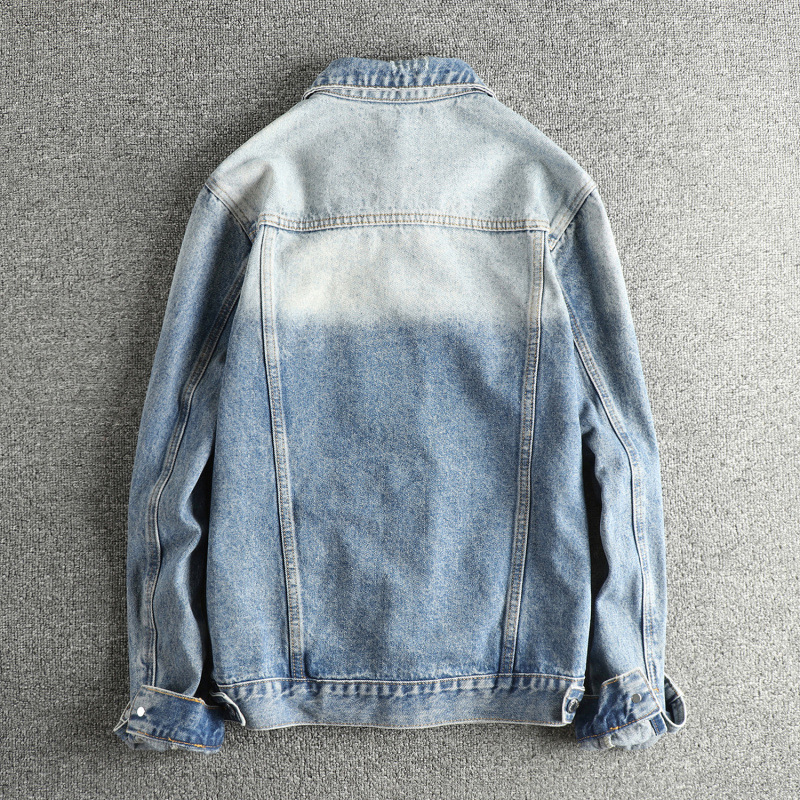 GorgeousBen Distressed Ripped Men's Denim Jacket - Vintage Trendy Edgy Cool Casual Youth Outerwear