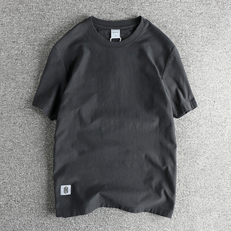 GorgeousBen Hong Kong Style Men's Short Sleeve T-Shirt | Heavy Washed Distressed Retro Crew Neck | Comfortable Compact Cotton Tailored Fit