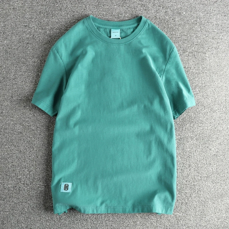 GorgeousBen Hong Kong Style Men's Short Sleeve T-Shirt | Heavy Washed Distressed Retro Crew Neck | Comfortable Compact Cotton Tailored Fit