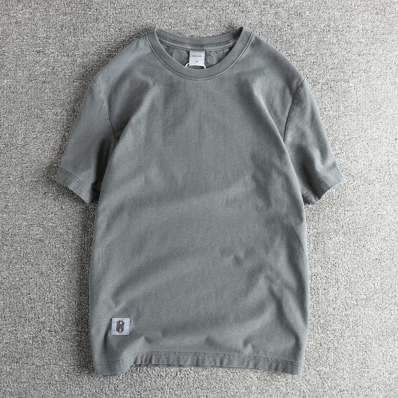 GorgeousBen Hong Kong Style Men's Short Sleeve T-Shirt | Heavy Washed Distressed Retro Crew Neck | Comfortable Compact Cotton Tailored Fit