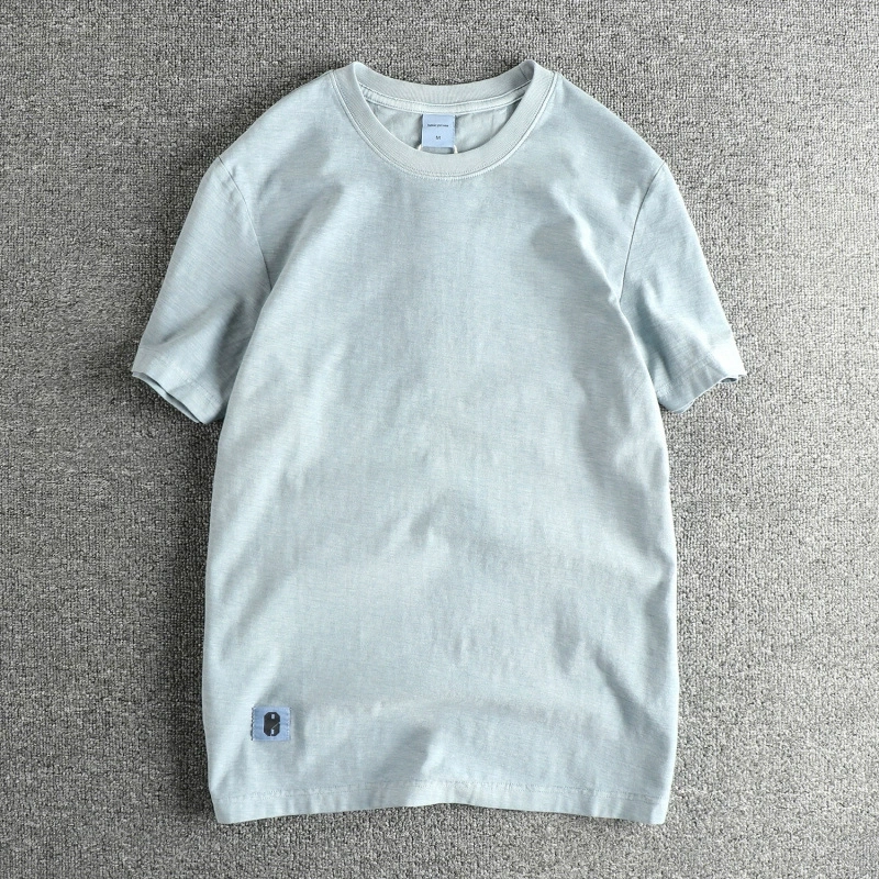 GorgeousBen Hong Kong Style Men's Short Sleeve T-Shirt | Heavy Washed Distressed Retro Crew Neck | Comfortable Compact Cotton Tailored Fit
