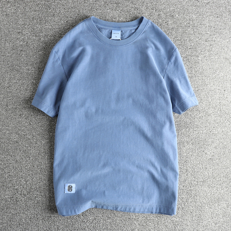 GorgeousBen Hong Kong Style Men's Short Sleeve T-Shirt | Heavy Washed Distressed Retro Crew Neck | Comfortable Compact Cotton Tailored Fit
