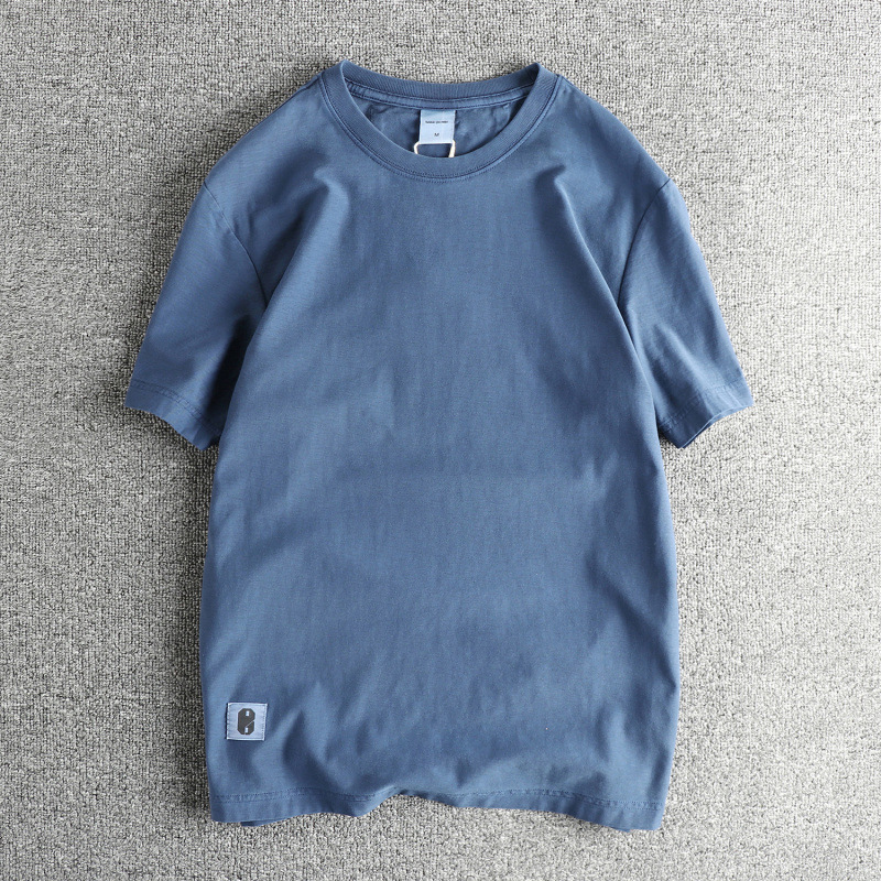 GorgeousBen Hong Kong Style Men's Short Sleeve T-Shirt | Heavy Washed Distressed Retro Crew Neck | Comfortable Compact Cotton Tailored Fit