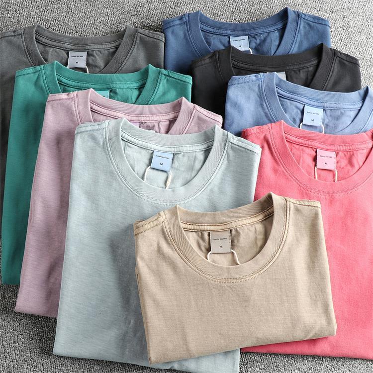 GorgeousBen Hong Kong Style Men's Short Sleeve T-Shirt | Heavy Washed Distressed Retro Crew Neck | Comfortable Compact Cotton Tailored Fit