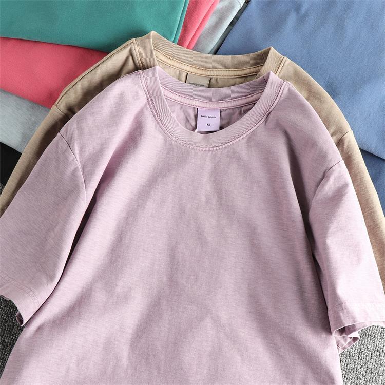 GorgeousBen Hong Kong Style Men's Short Sleeve T-Shirt | Heavy Washed Distressed Retro Crew Neck | Comfortable Compact Cotton Tailored Fit