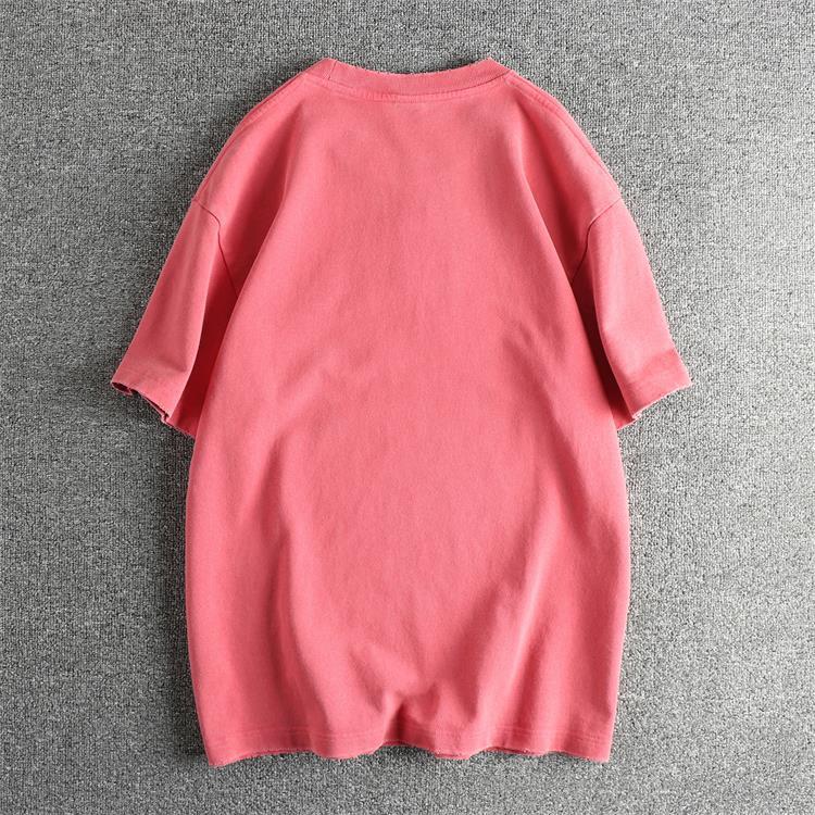 GorgeousBen Unisex Heavyweight Retro Washed Distressed T-Shirt | Applique Letter Graphic High Street Summer Short Sleeve