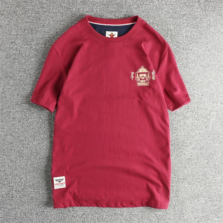 GorgeousBen Men's Ethnic Style Double-Sided Print T-Shirt | Washed Brushed Cotton Retro Summer Tee