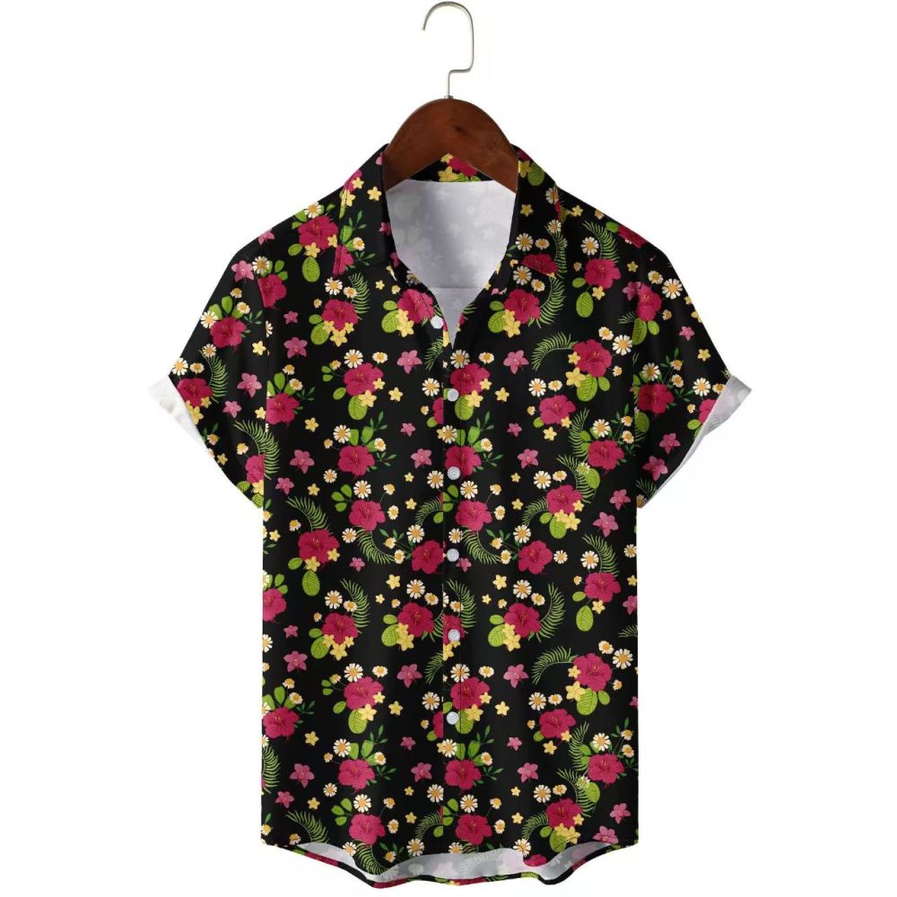 GorgeousBen Men's 3D Digital Print Short Sleeve Shirts, New Arrival Factory Direct