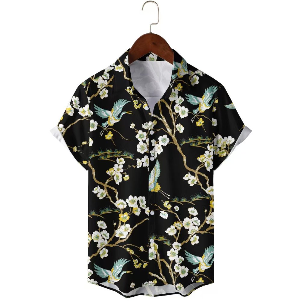 GorgeousBen Men's 3D Digital Print Short Sleeve Shirts, New Arrival Factory Direct