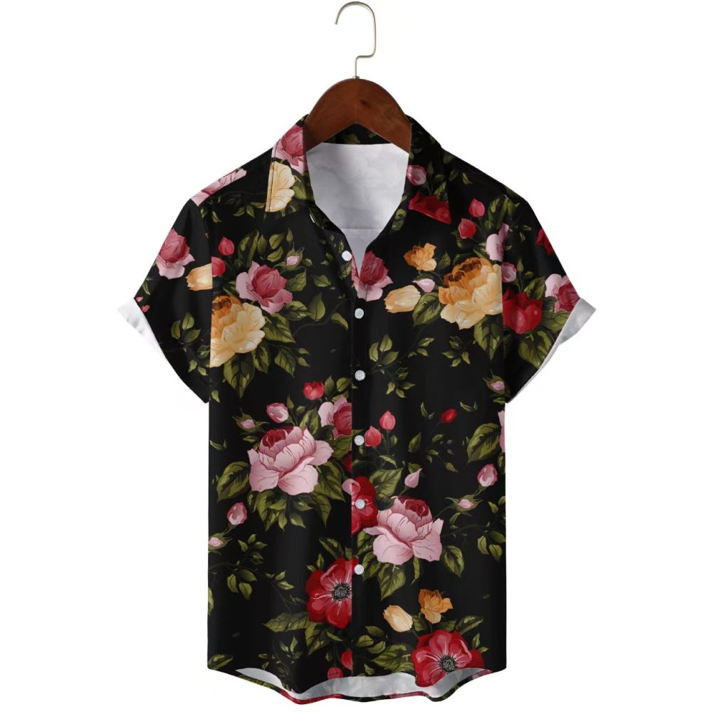 GorgeousBen Men's 3D Digital Print Short Sleeve Shirts, New Arrival Factory Direct