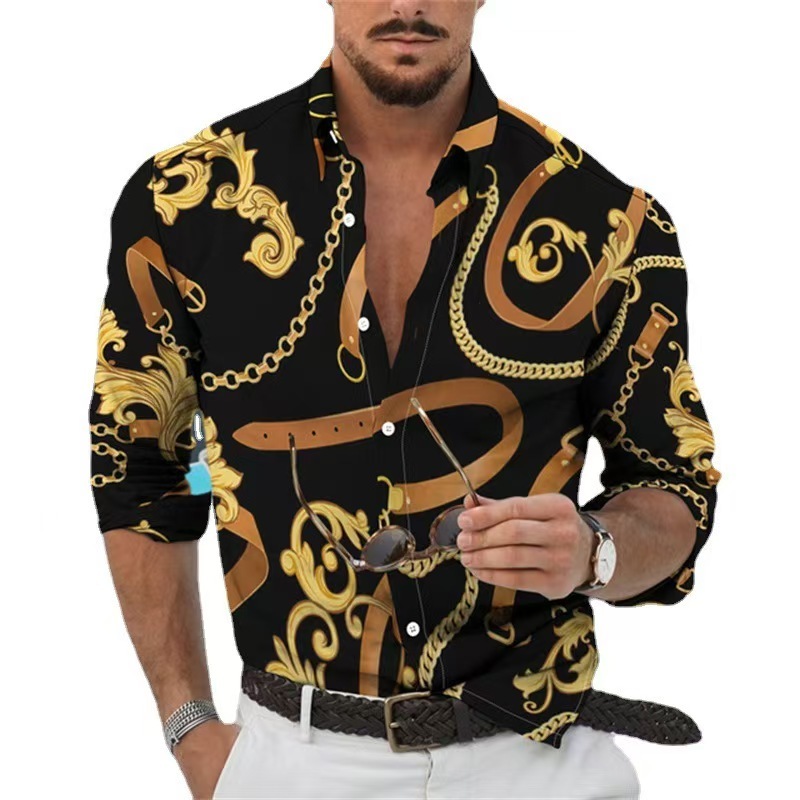 GorgeousBen Wholesale Men's Fashion Printed Long Sleeve Shirts | Factory Direct