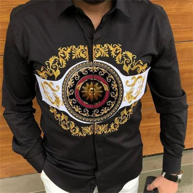 GorgeousBen Wholesale Men's Fashion Printed Long Sleeve Shirts | Factory Direct