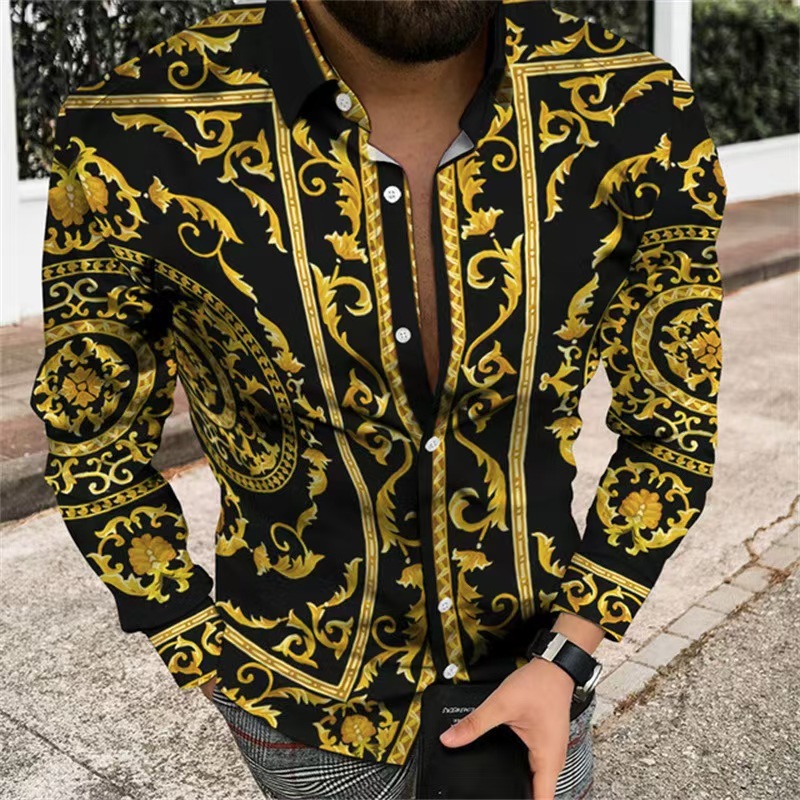 GorgeousBen Wholesale Men's Fashion Printed Long Sleeve Shirts | Factory Direct