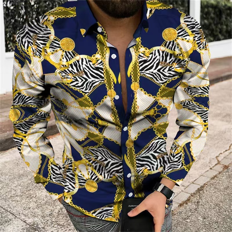 GorgeousBen Wholesale Men's Fashion Printed Long Sleeve Shirts | Factory Direct