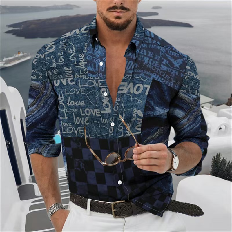 GorgeousBen Wholesale Men's Fashion Printed Long Sleeve Shirts | Factory Direct