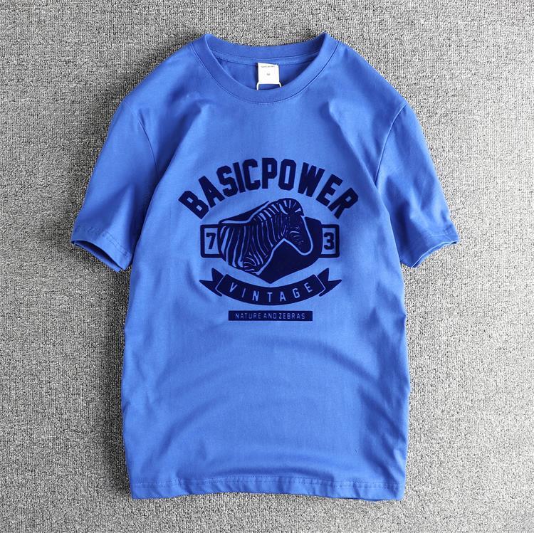GorgeousBen Unisex Flocked Zebra Graphic T-Shirt American Retro Cotton Summer New Arrival