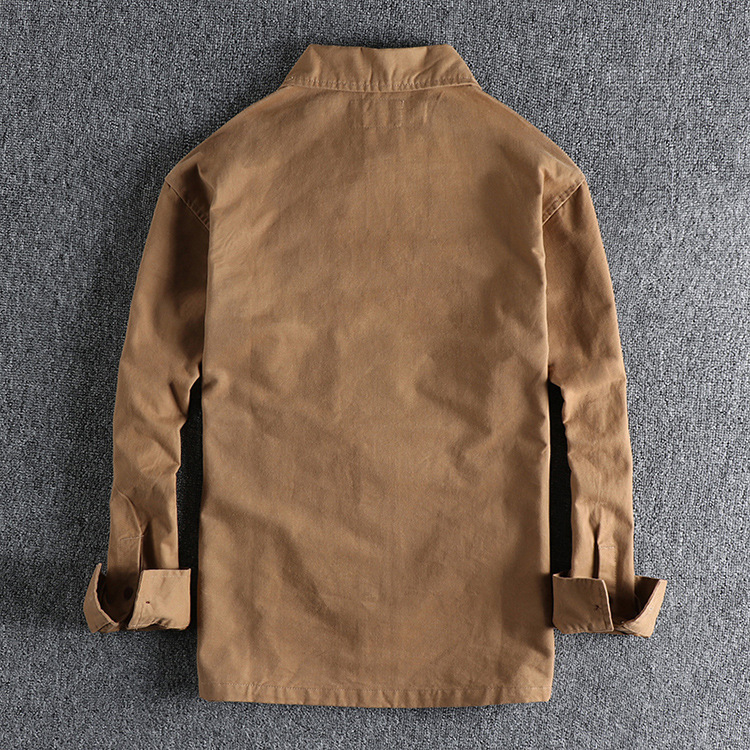 GorgeousBen Men's Spring Autumn Winter Amekaji American Vintage Military Green Engineer Utility Shirt Jacket