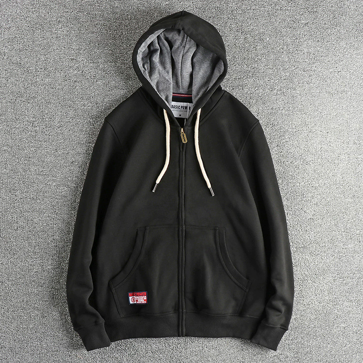 GorgeousBen 320G Heavyweight Fleece Lined Men's Vintage Zip Up Hoodie