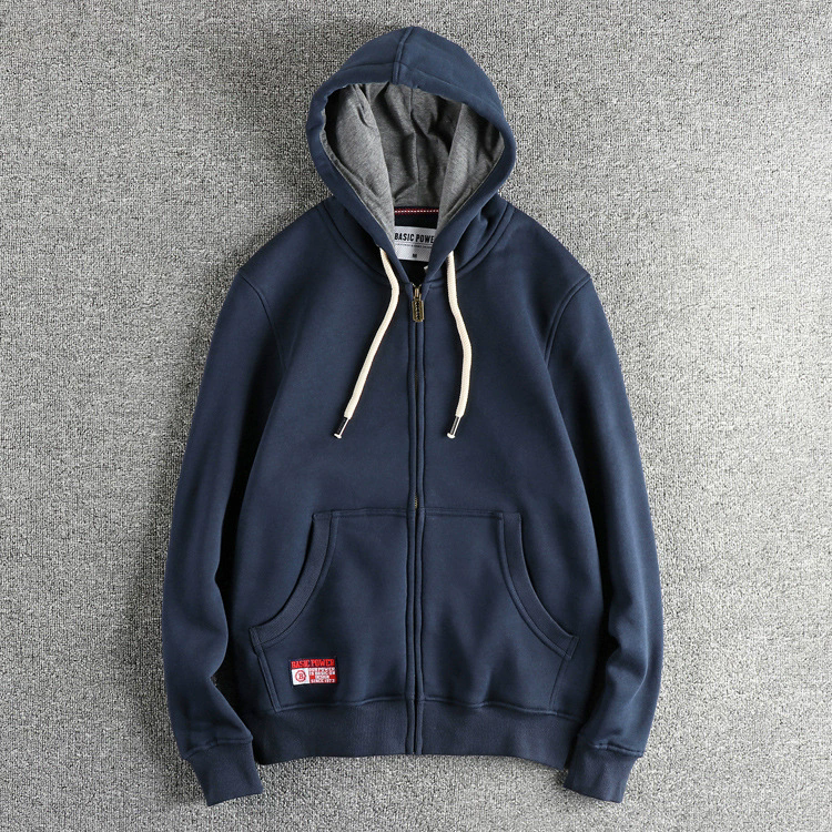 GorgeousBen 320G Heavyweight Fleece Lined Men's Vintage Zip Up Hoodie