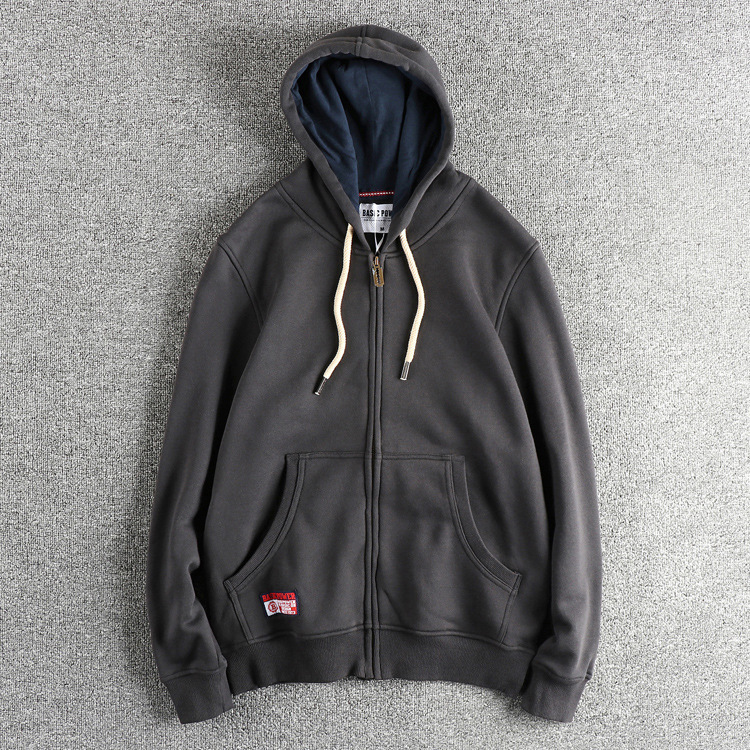 GorgeousBen 320G Heavyweight Fleece Lined Men's Vintage Zip Up Hoodie