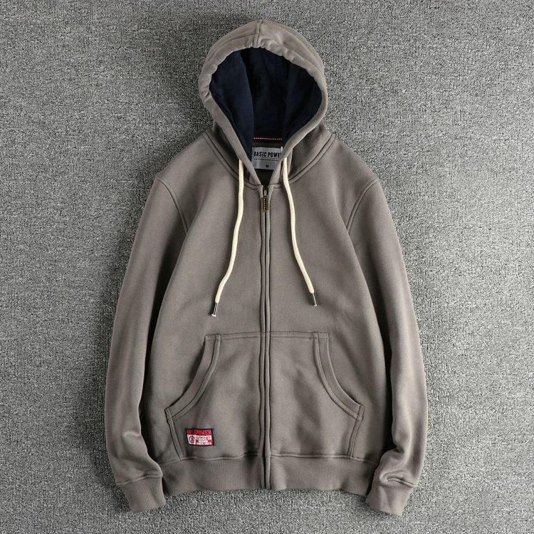 GorgeousBen 320G Heavyweight Fleece Lined Men's Vintage Zip Up Hoodie