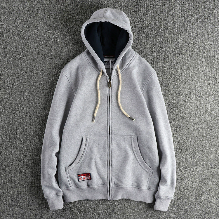 GorgeousBen 320G Heavyweight Fleece Lined Men's Vintage Zip Up Hoodie
