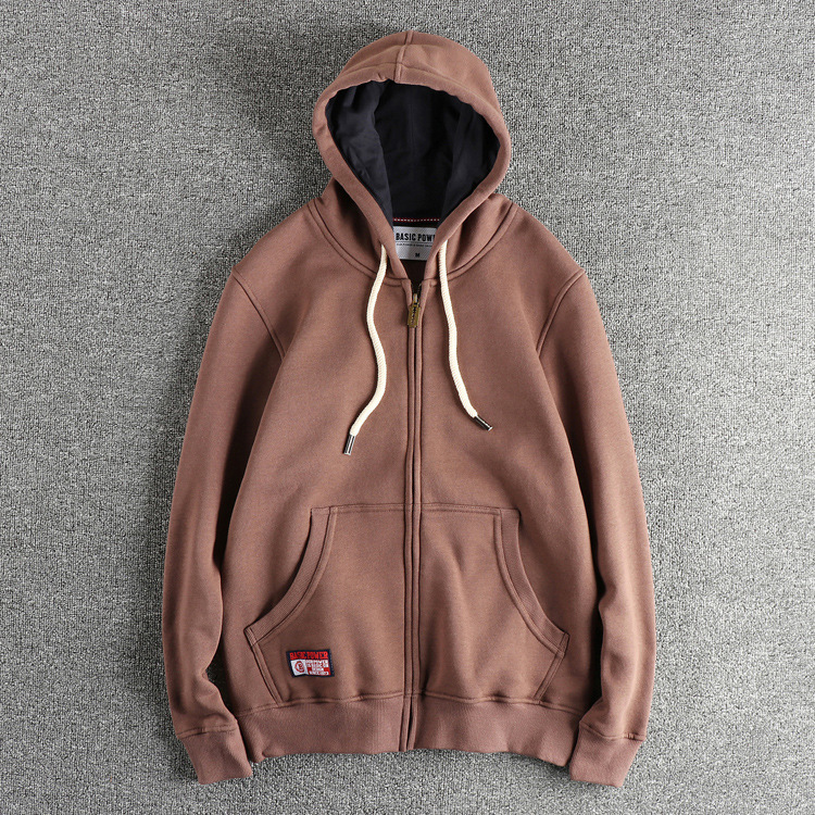 GorgeousBen 320G Heavyweight Fleece Lined Men's Vintage Zip Up Hoodie