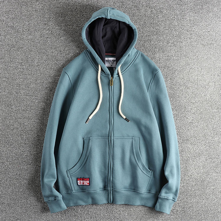 GorgeousBen 320G Heavyweight Fleece Lined Men's Vintage Zip Up Hoodie