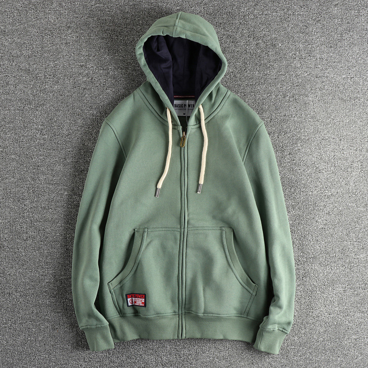 GorgeousBen 320G Heavyweight Fleece Lined Men's Vintage Zip Up Hoodie