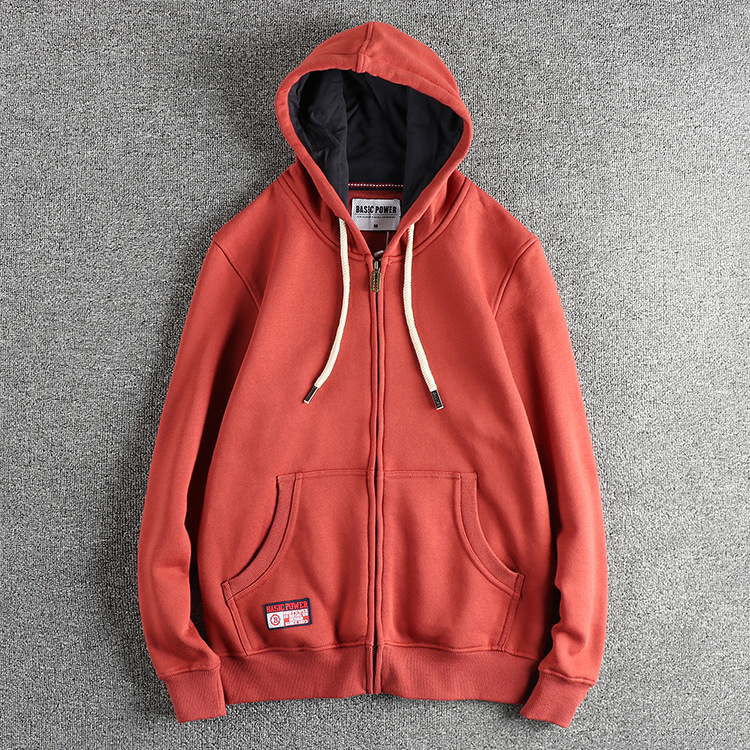 GorgeousBen 320G Heavyweight Fleece Lined Men's Vintage Zip Up Hoodie