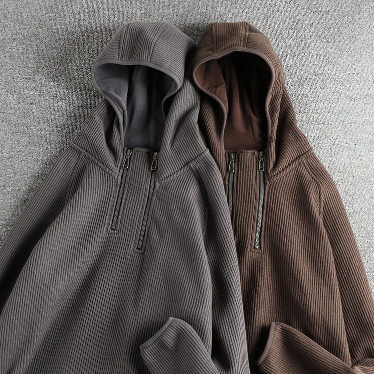 GorgeousBen 520G Heavyweight Fleece Lined Men's American Trendy Double Zipper Hoodie