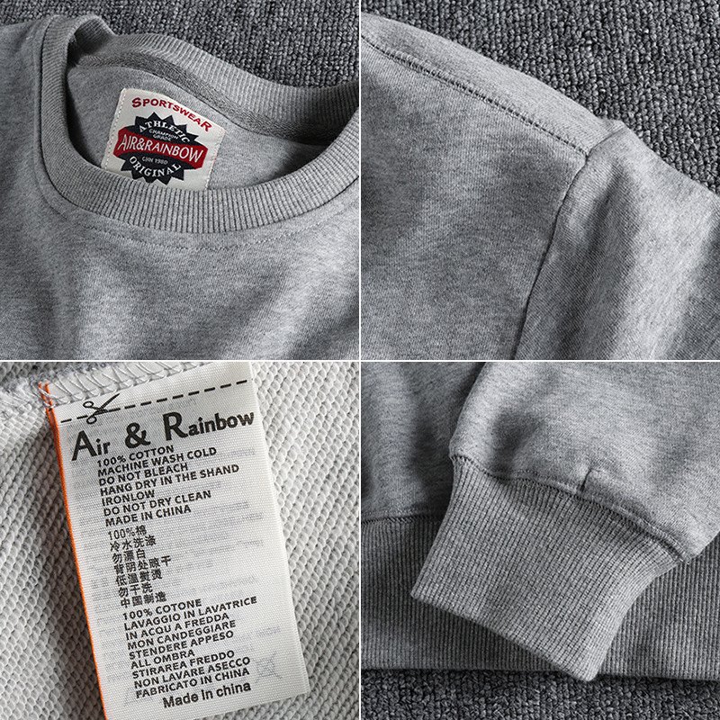 GorgeousBen Men's Patchwork Sleeve Retro Minimalist Crew Neck Sweatshirt