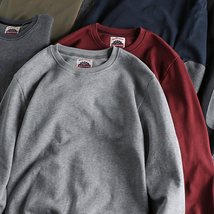 GorgeousBen Men's Patchwork Sleeve Retro Minimalist Crew Neck Sweatshirt