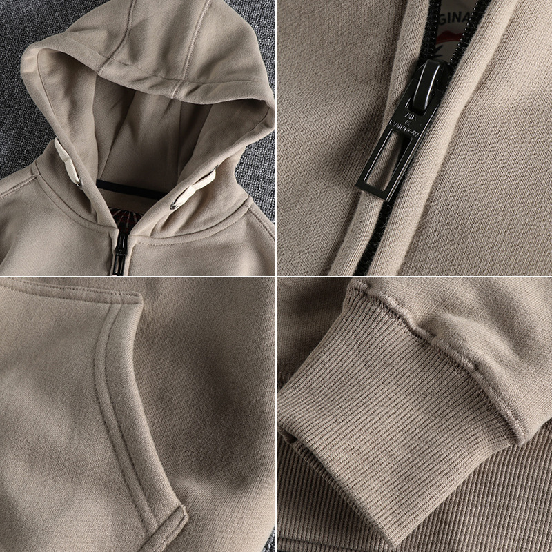 GorgeousBen Men's 400G Heavyweight Fleece Zip Up Hoodie