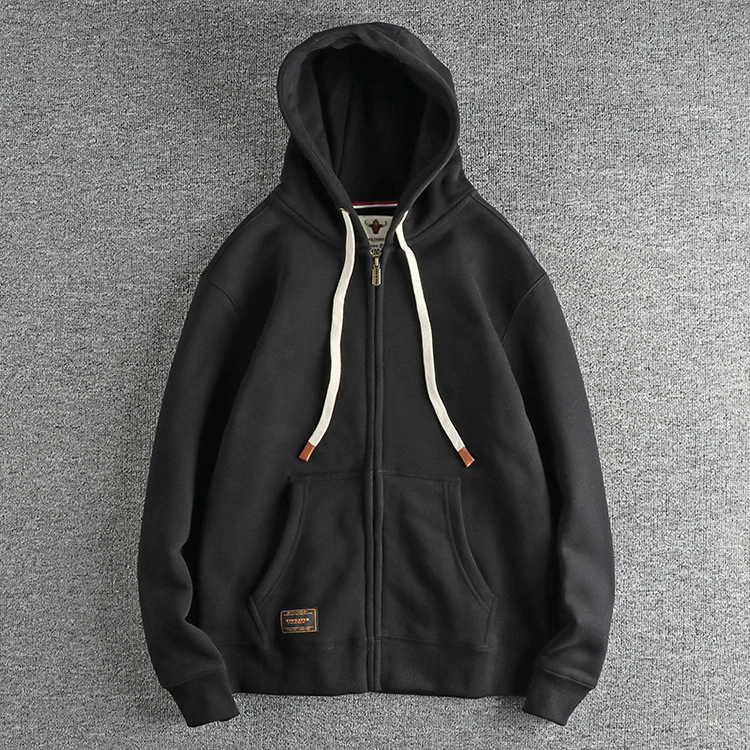GorgeousBen Men's Light Washed Vintage Fleece Zip Up Hoodie