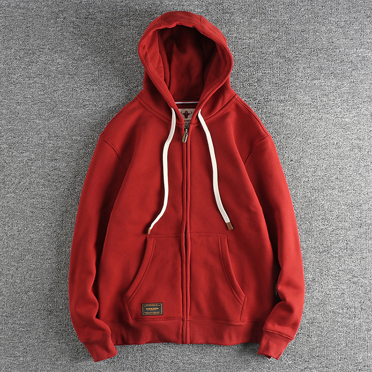 GorgeousBen Men's Light Washed Vintage Fleece Zip Up Hoodie