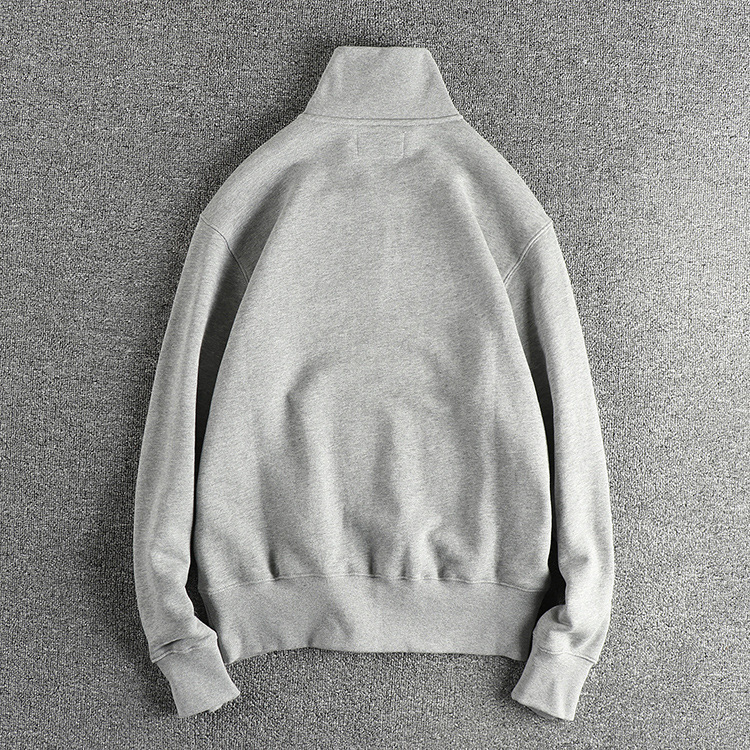 GorgeousBen Men's Amekaji Vintage Heavyweight Half-Zip Mock Neck Terry Sweatshirt