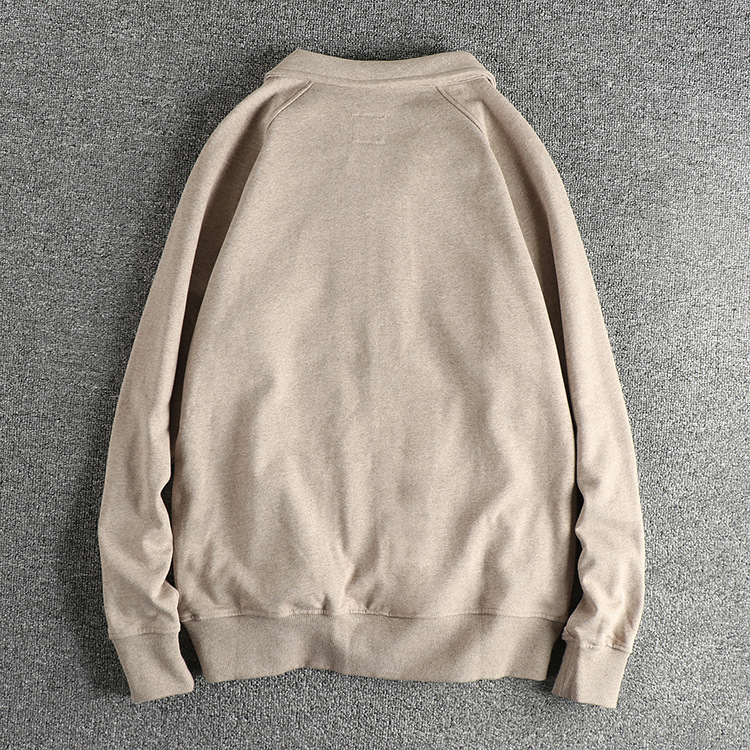 GorgeousBen Men's British Vintage Half Zip Lapel Sweatshirt