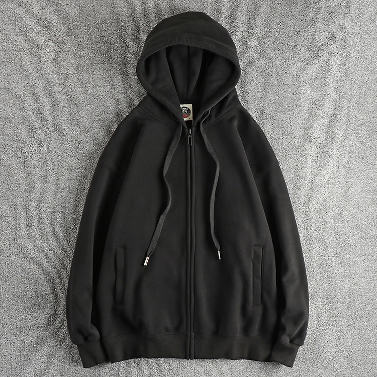 GorgeousBen Men's 450G Heavyweight Polar Fleece American Vintage Zip Up Hoodie