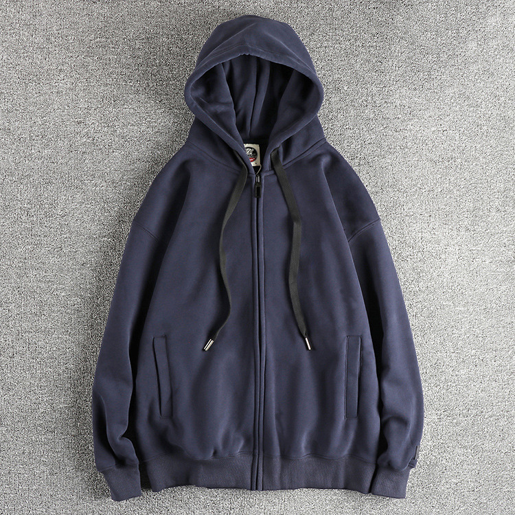 GorgeousBen Men's 450G Heavyweight Polar Fleece American Vintage Zip Up Hoodie