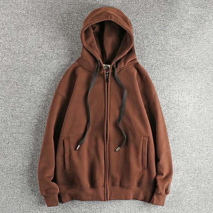 GorgeousBen Men's 450G Heavyweight Polar Fleece American Vintage Zip Up Hoodie