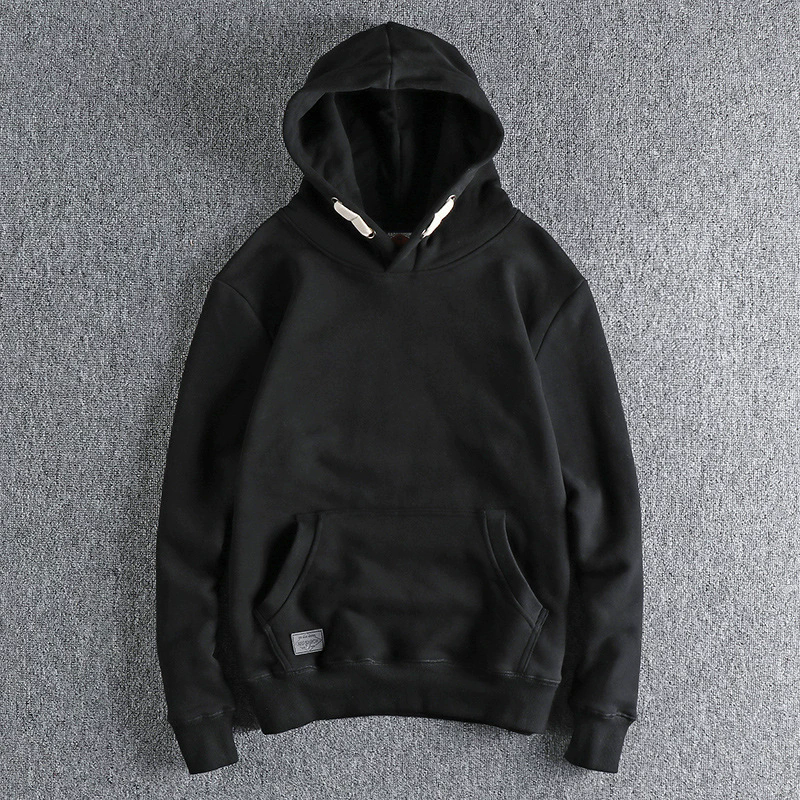 GorgeousBen 400G Heavyweight Fleece French Terry Hoodie Men's Vintage Solid Casual Sweatshirt