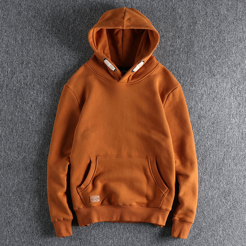 GorgeousBen 400G Heavyweight Fleece French Terry Hoodie Men's Vintage Solid Casual Sweatshirt