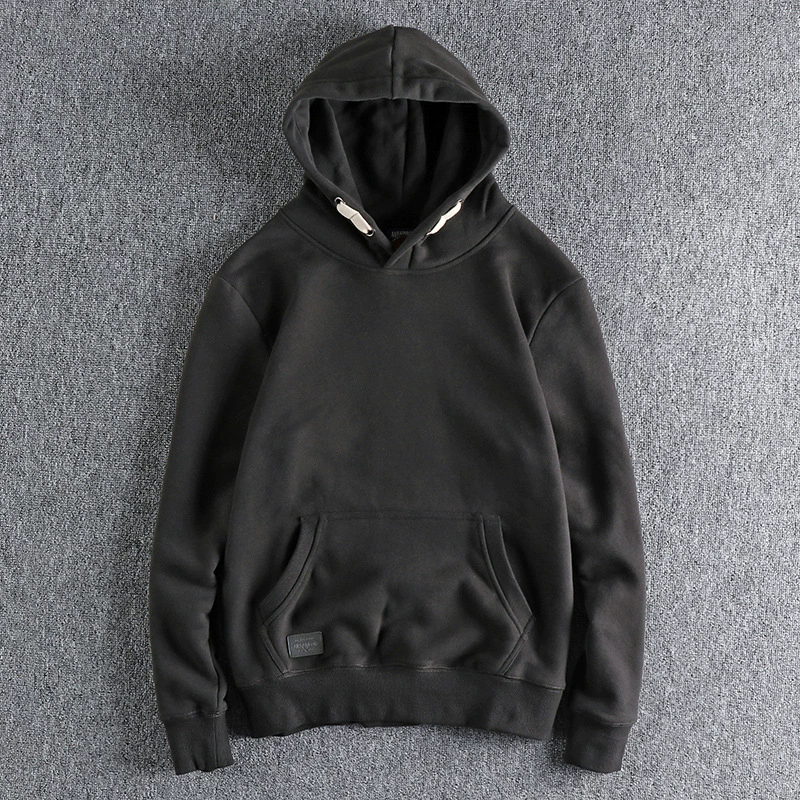 GorgeousBen 400G Heavyweight Fleece French Terry Hoodie Men's Vintage Solid Casual Sweatshirt