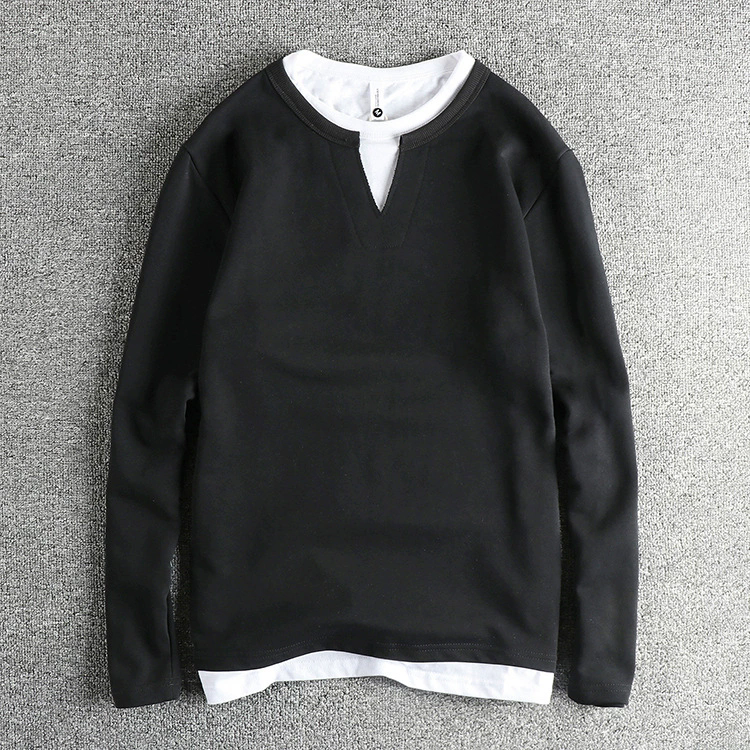 GorgeousBen Unisex Color Block Paneled Sweatshirt American Streetwear Garment Washed French Terry