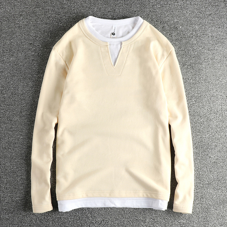 GorgeousBen Unisex Color Block Paneled Sweatshirt American Streetwear Garment Washed French Terry