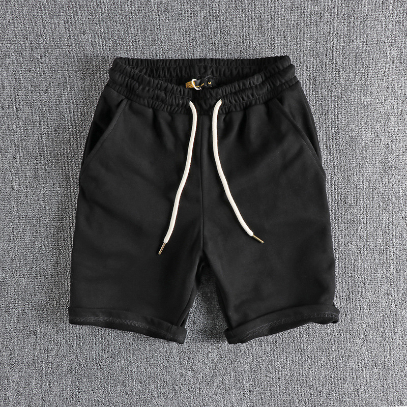 GorgeousBen Men's Solid Basic Casual Shorts Garment Washed French Terry Summer Knee Length Shorts