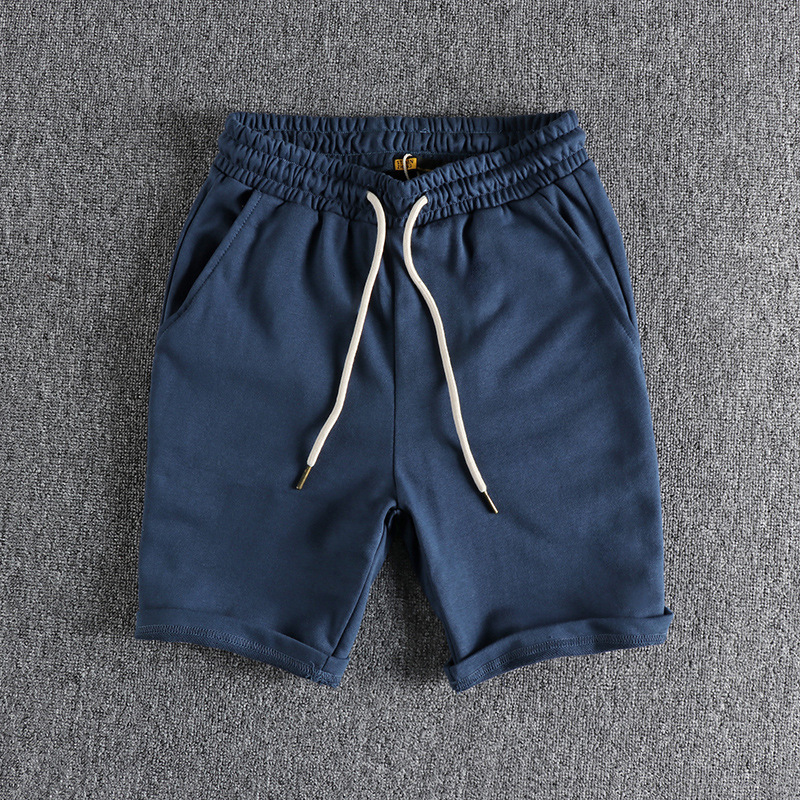 GorgeousBen Men's Solid Basic Casual Shorts Garment Washed French Terry Summer Knee Length Shorts