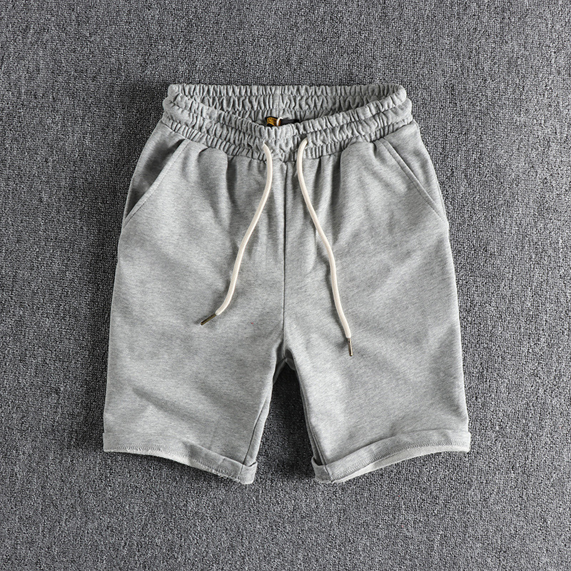 GorgeousBen Men's Solid Basic Casual Shorts Garment Washed French Terry Summer Knee Length Shorts